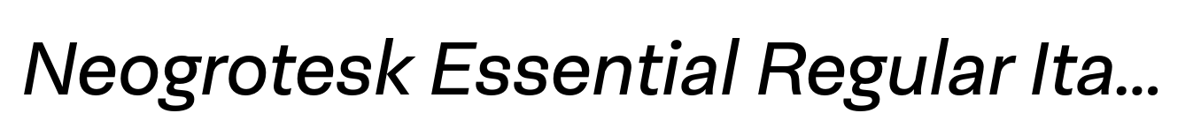 Neogrotesk Essential Regular Italic